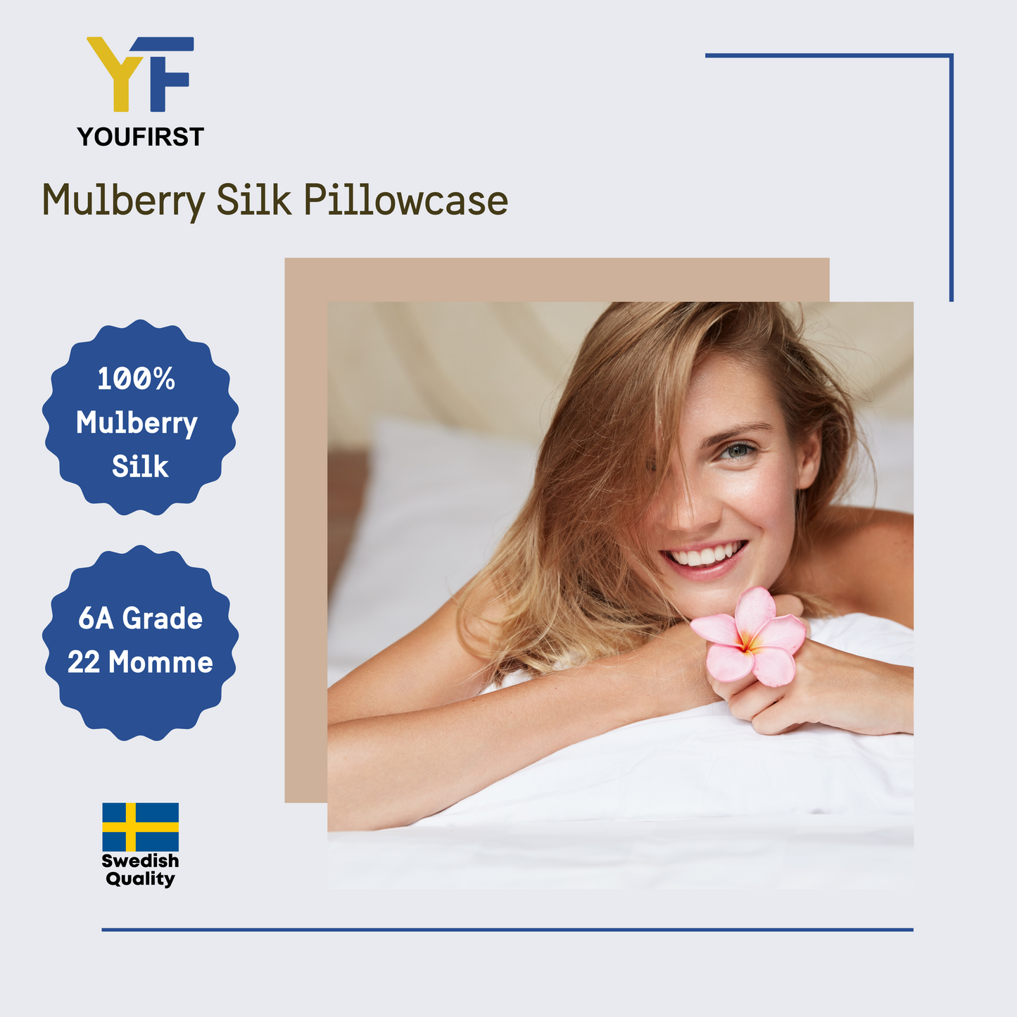 Luxury Silk Pillowcase - 100% Pure 22 Momme Mulberry Silk