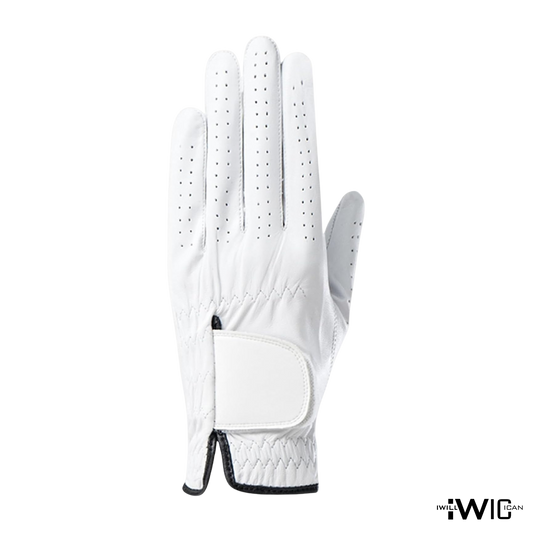 IWIC Golf Glove – Breathable, Non-Slip Leather Grip, Comfort Fit for Men & Women (White)
